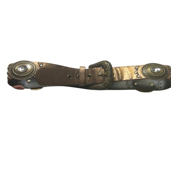 Concho Bronze Belt with Ornate Buckle - Picture 2 of 5